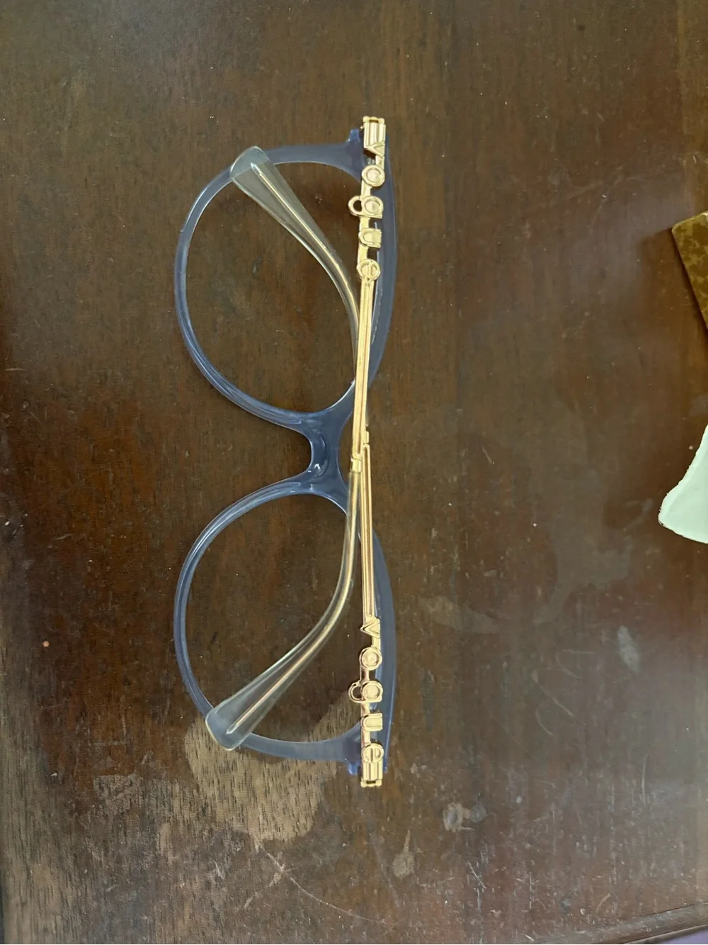 Vogue Periwinkle Round Women's Glasses with Gold Temples